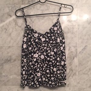 black and white floral flowy top